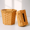 Golden Woven Basket & Tissue Box Set – Rustic Cotton Lining