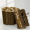 Woven Rattan Tissue Box & Storage Basket – Floral Lining