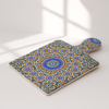 Moroccan Mosaic Ceramic Serving Board – Blue & Orange