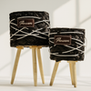 Rustic Black Woven Planter Set – 2pcs with Wooden Legs