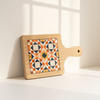 Warm Tones Geometric Square Serving Board