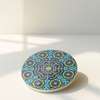 Mosaic Bloom Ceramic Coaster – Round