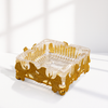 Crystal Ashtray with Gold Butterfly Leaves