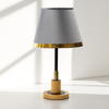 Modern Elegance Table Lamp – Grey Shade with Gold Accent