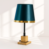 Modern Luxe Table Lamp – Teal Shade with Gold Accent