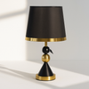 Geometric Luxe Table Lamp – Black & Gold Accent Design