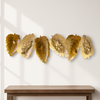 Golden Luxe Leaf Wall Art – Floral Accent Metal Sculpture