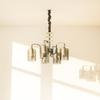 Modern Chrome Chandelier with Smoky Glass Shades