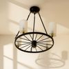 Rustic Wagon Wheel Chandelier
