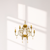 Vintage Crystal Drop Chandelier – Brass Finish
