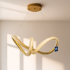 Golden Wave LED Chandelier – Modern Luxe
