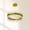 Medium Gold Ring Chandelier with Glass Rods