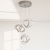 Sculptural Chrome Pendant Light – 3-Piece Set