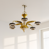 Futuristic Halo Chandelier – Gold and Black Finish