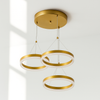 Modern Triple Ring LED Chandelier – Gold Finish