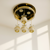 Crystal Accent Triple Globe Ceiling Light – Gold Finish