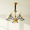 Modern Gold & Glass Globe Chandelier – 8 Lights