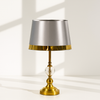 Elegant Gold Table Lamp with Grey Shade