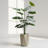Artificial Alocasia Polly in Geometric Beige Pot