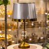 Elegant Gold Table Lamp with Grey Shade
