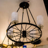 Rustic Wagon Wheel Chandelier