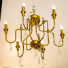 Vintage Crystal Drop Chandelier – Brass Finish