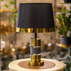 Black & Gold Luxe Table Lamp – Modern Cylindrical Base