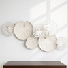 Serene Lotus Wall Art – White Metal Lily Pads