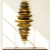 Golden Harmony Vertical Wall Sculpture – Modern Metal Wall Art