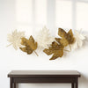 Autumn Harmony Wall Art – Gold & White Leaf Metal Sculpture